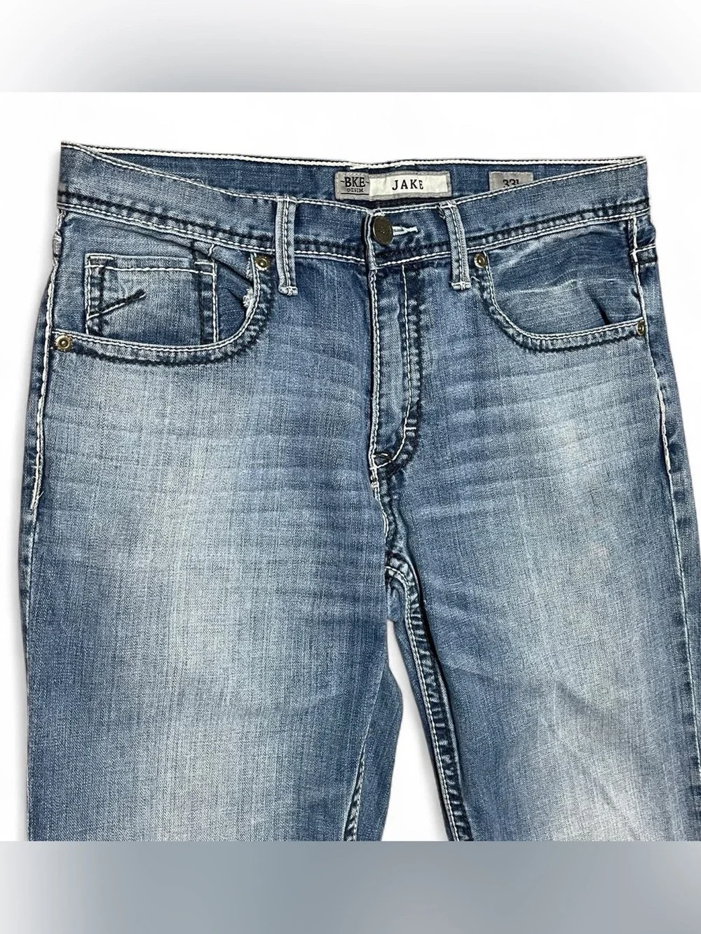 BKE Buckle Jake Straight Jeans Men’s 33x34 Blue Denim Stretch